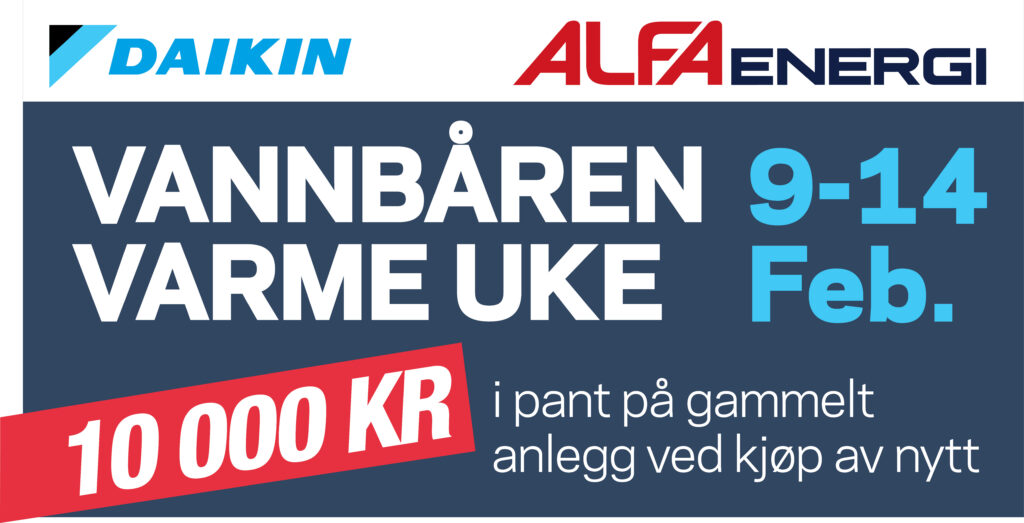 Alfa Energi - Vannbåren varme uke 2026 - 10000 kroner i pant